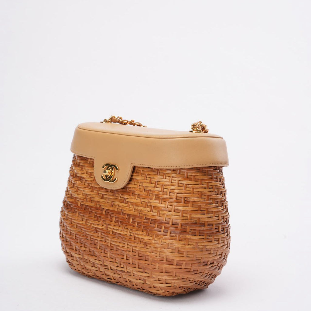 Chanel Vintage Wicker Basket Shoulder Bag 1990´s