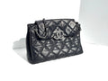 CHANEL Double Stitch Hamptons Black Quilted Calfskin Shopping Tote Bag
