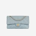 Chanel Classic Flap Bag - Blue Raffia