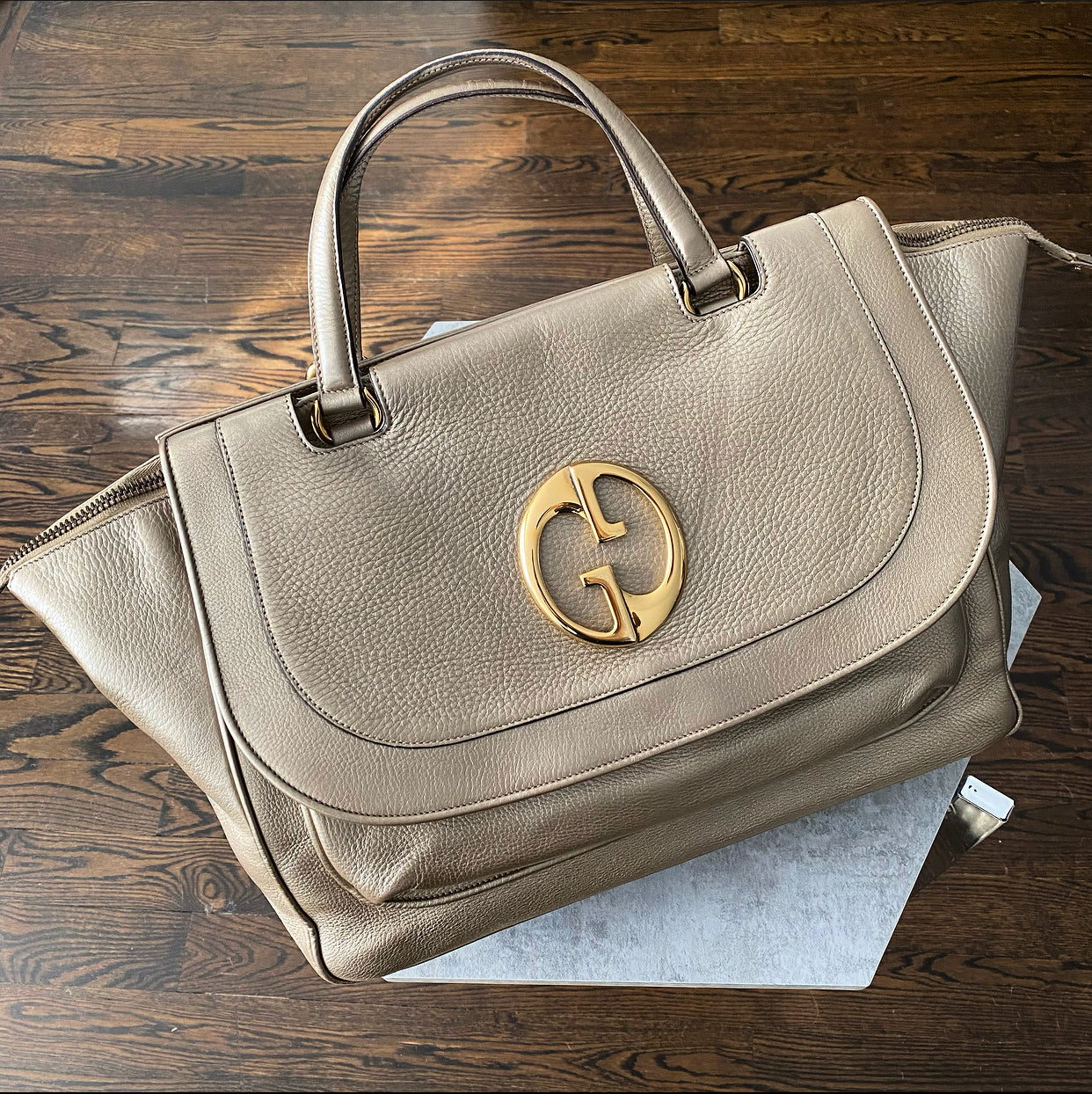 Gucci 1973 Champagne Gold Large Top Handle Bag