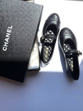 CHANEL Mary Janes 2025 Black Cap Toe CC Logo Flats 39 8