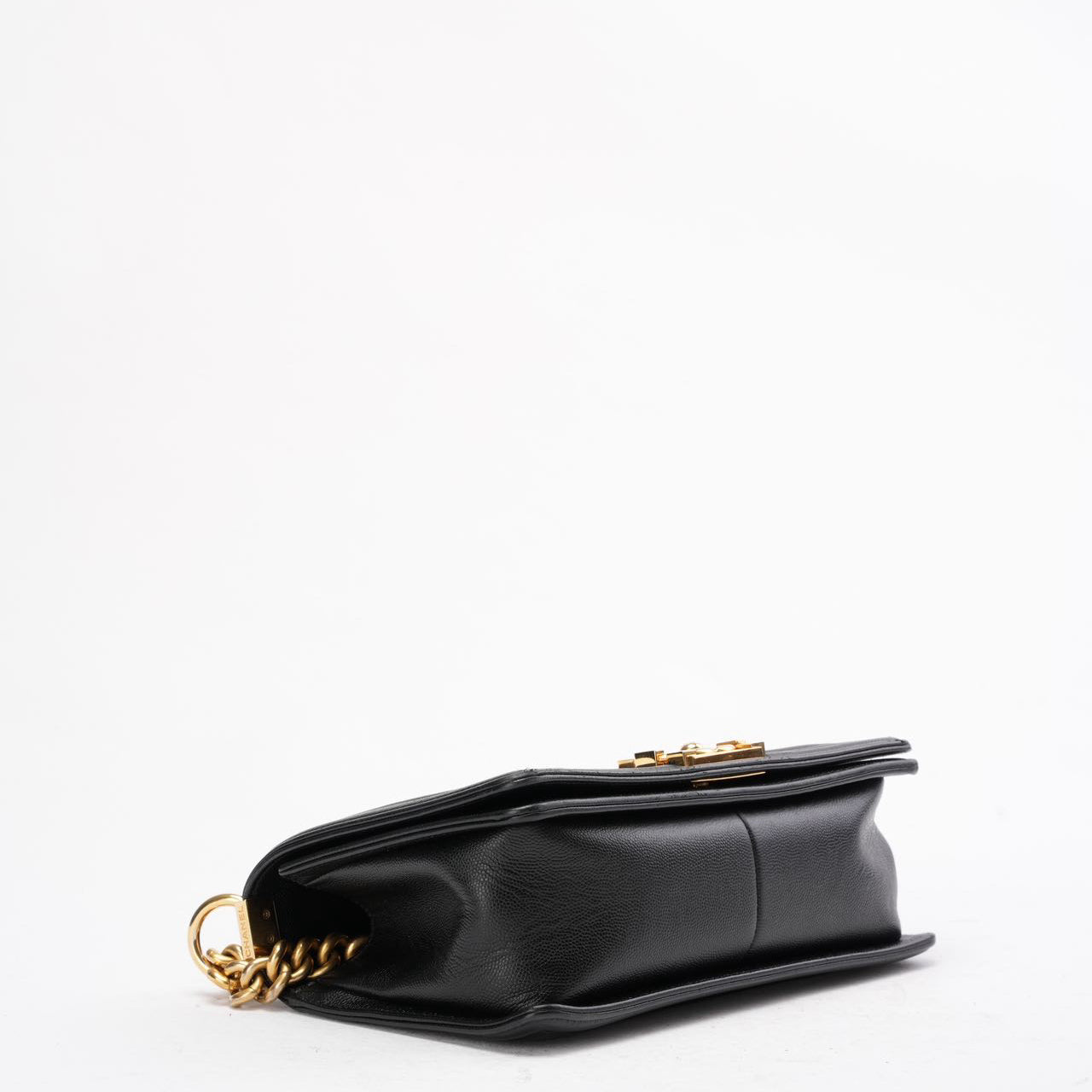 Chanel Boy Medium Black Flap Bag Quilted Caviar 2019