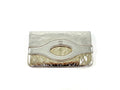 CHANEL 2019 Silver Gold Metallic Quilted 31 O Case Flap Clutch Bag