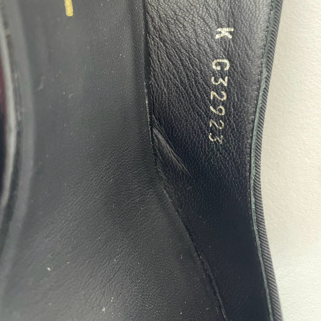 Chanel Black Suede & Leather CC Slingback Pumps 39C