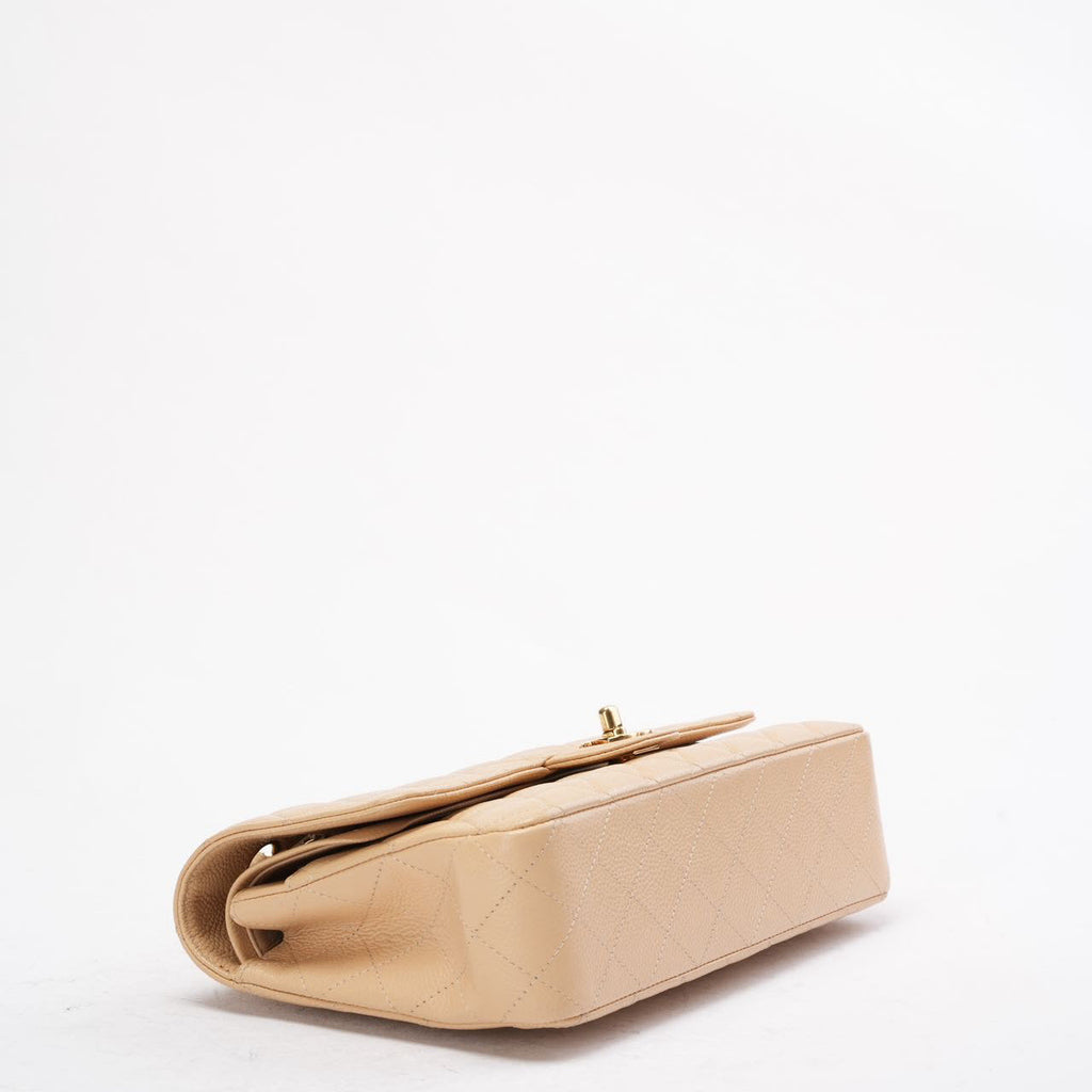 Chanel Beige Medium Double Flap Caviar 2014