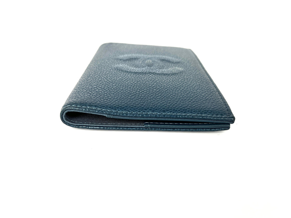 CHANEL Timeless CC 2019 Caviar Blue Passport Holder Case Cover