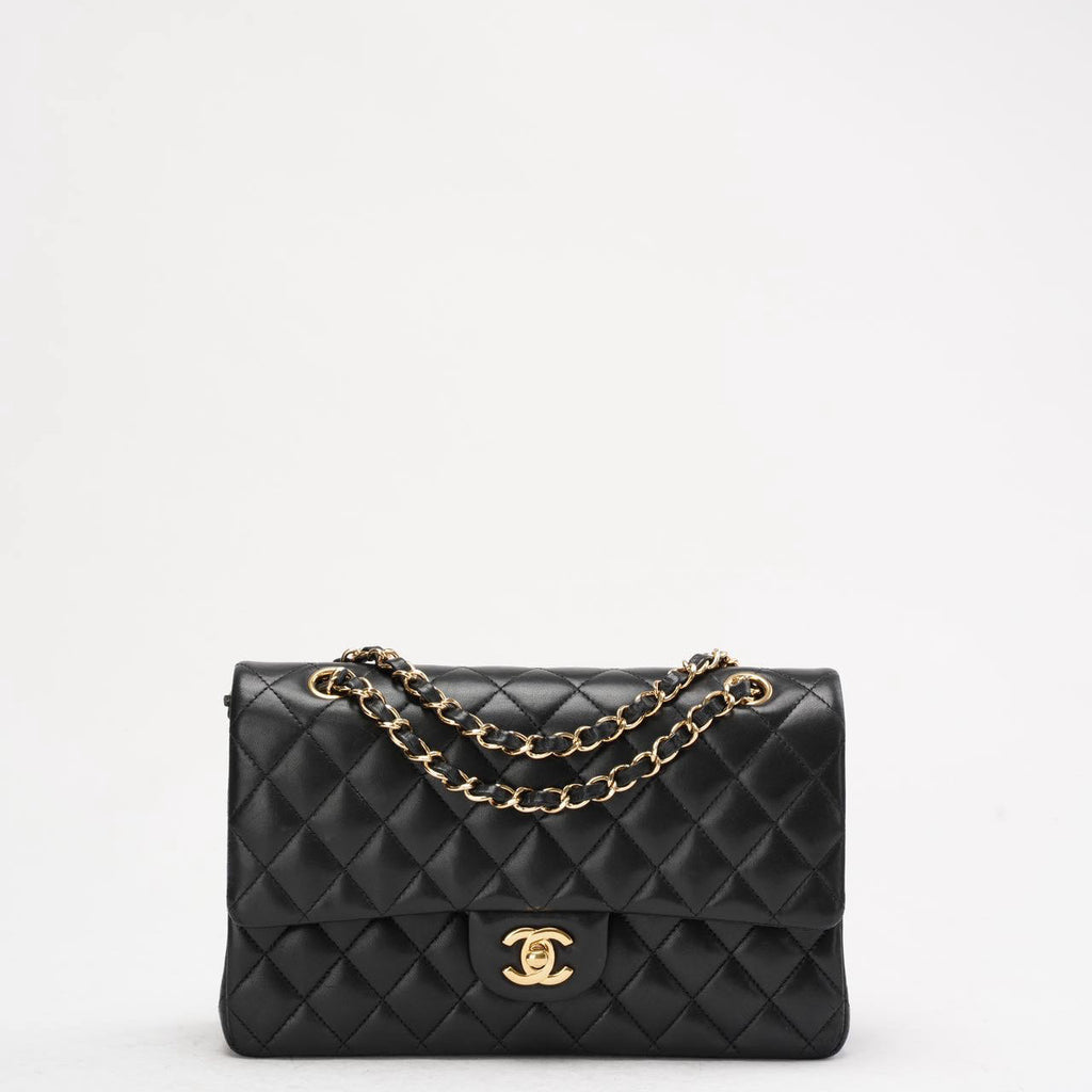Chanel Black Classic Medium Double Flap Bag Lambskin 2014 Teil 1 (Copy)
