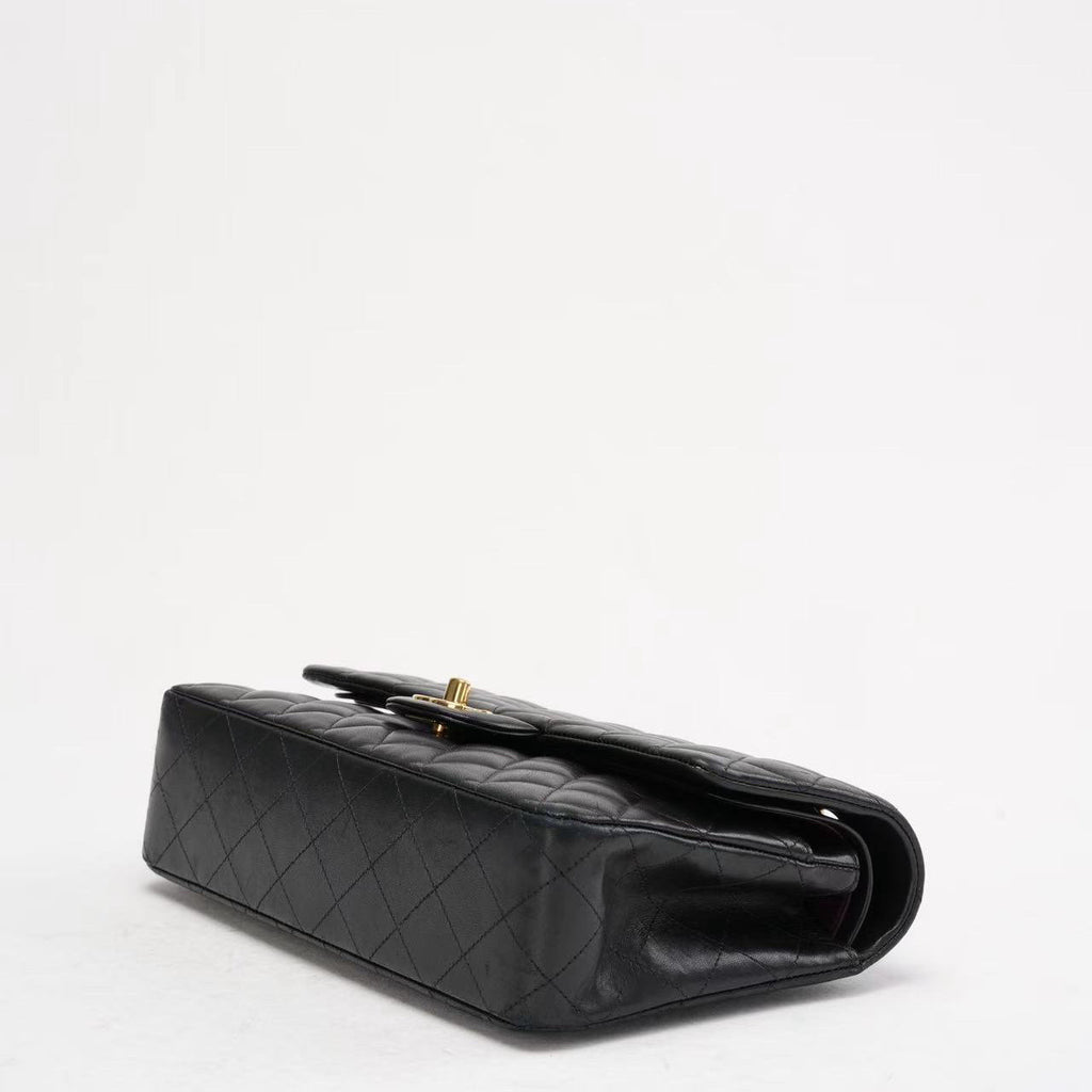 Chanel Black Classic Medium Double Flap Bag Lambskin 2014 Teil 1 (Copy)