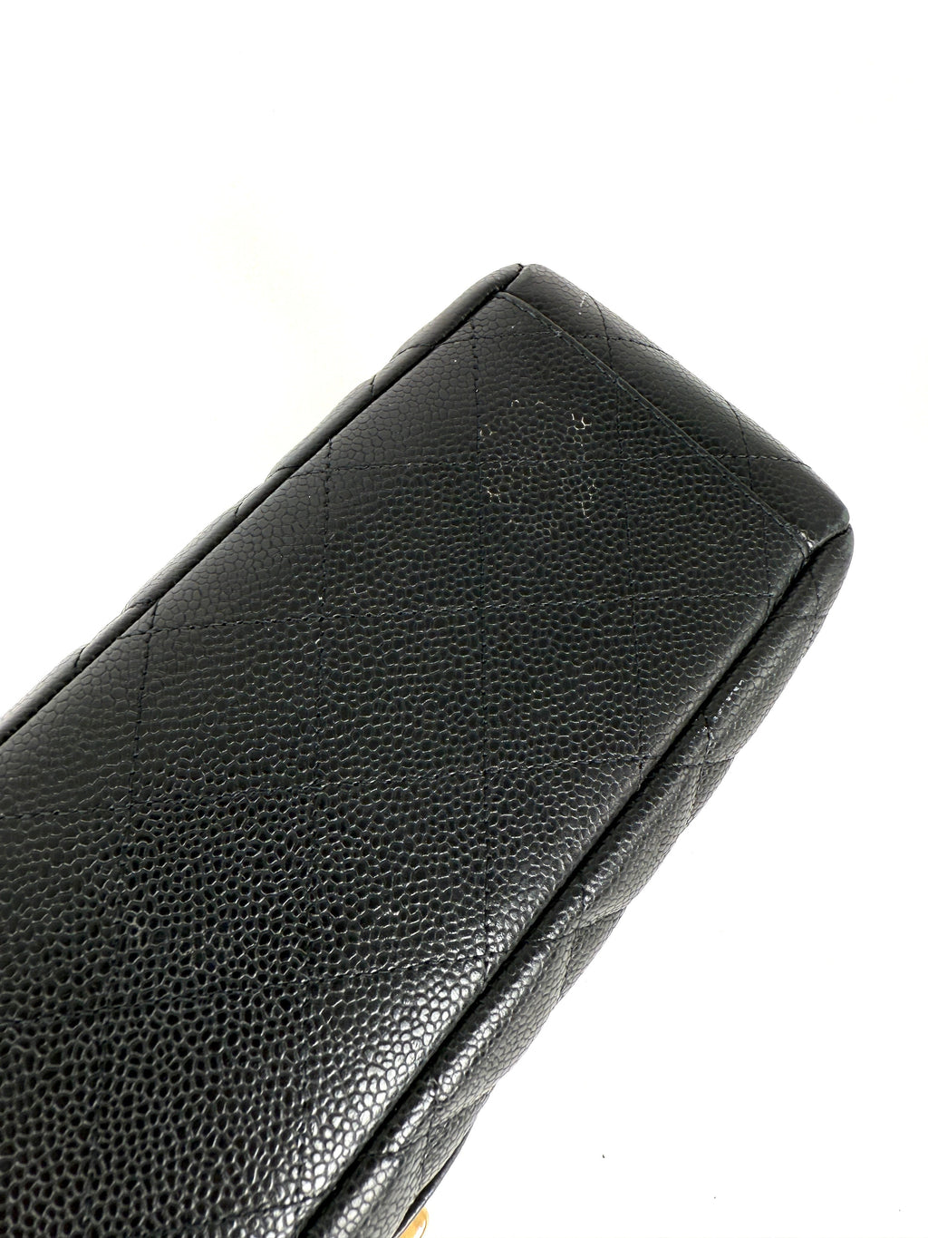 CHANEL Maxi Jumbo Classic Black Caviar Quilted Gold Hardware Single Flap Shoulder Crossbody Bag