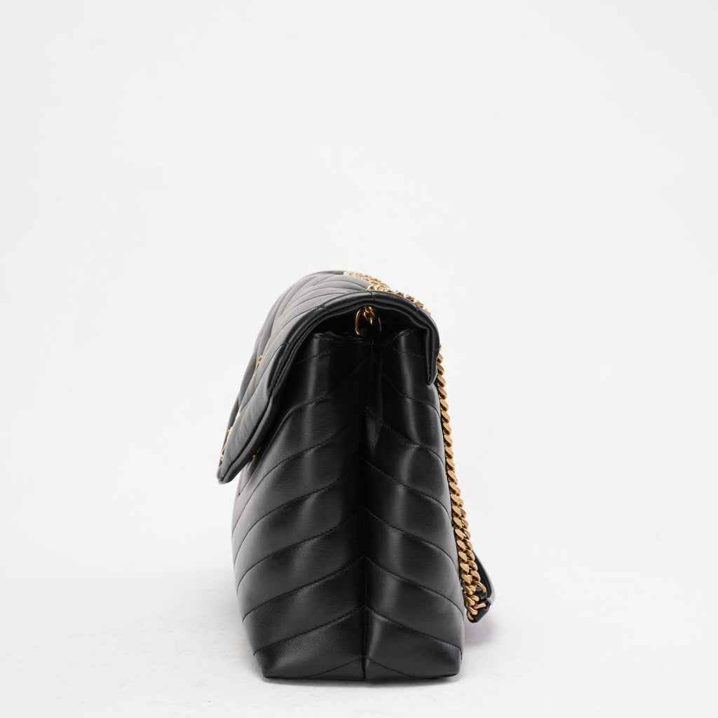 Saint Laurent Black Loulou Medium Shoulder Bag
