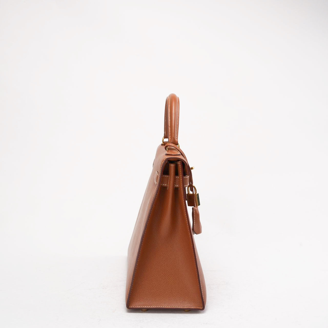 Hermès Vintage Gold Kelly Sellier 32 Epsom Y Circle 1995