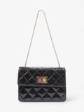 Chanel 2.55 Black Glitter Patent Leather Mini