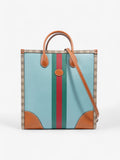 Gucci Interlocking G Web Tote Lunar New Year Limited Edition GG Supreme / Blue / Brown Coated Canvas