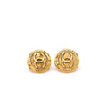 Chanel Vintage Engraved Gold Tone Clip-On Earrings
