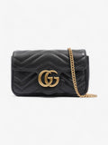 Gucci GG Marmont Black Matelasse Leather Super Mini