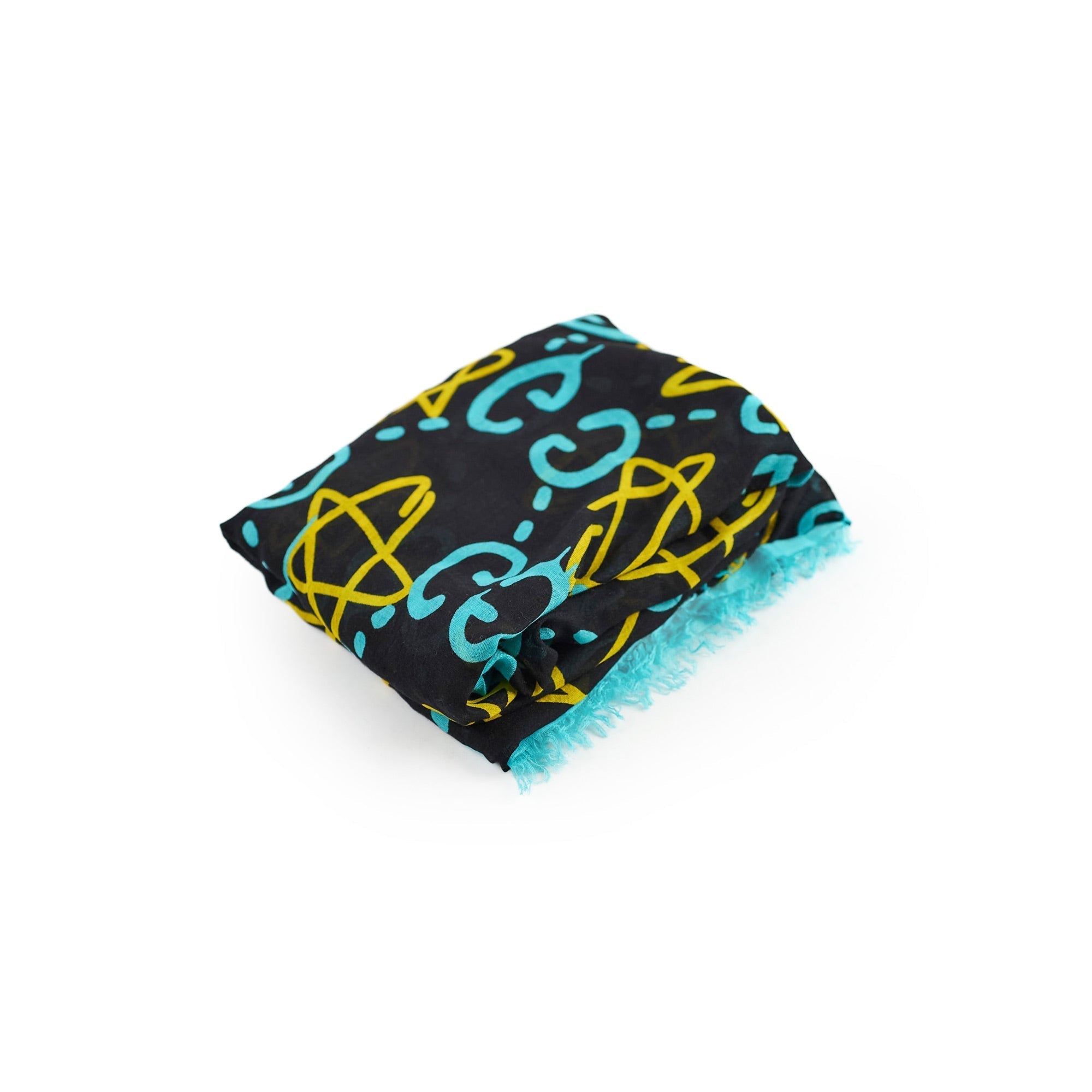 Gucci Silk Stars Shawl Blue/yellow