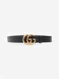 Gucci GG Marmont Belt Black / Gold Leather 90cm / 36"
