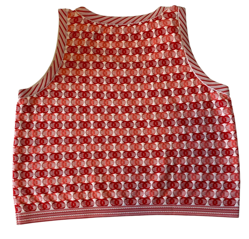 Chanel 19P CC Logo Sleeveless Crop Top Blouse FR 42