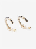 Chanel CC Hoops Gold / Black / Pearl Base Metal