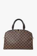 Louis Vuitton 2016 Brown Canvas 'Damier Ebene Kensington' Bowling Bag