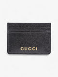 Gucci Logo  Holder Black / Gold Leather