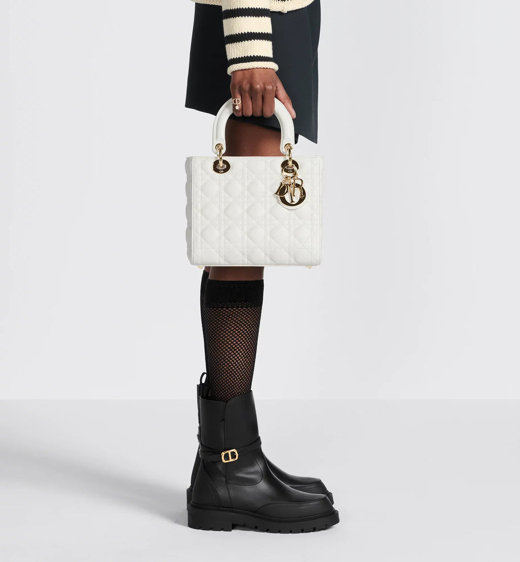 Dior Medium Lady Dior Bag - Latte Cannage Lambskin