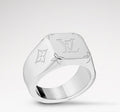 LOUIS VUITTON MONOGRAM SIGNET RING PALLADIUM FINISH