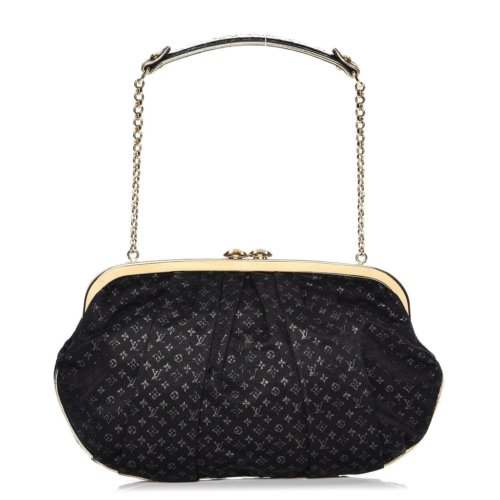 LOUIS VUITTON SATIN MONOGRAM AUMONIERE CLUTCH BAG