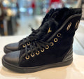 LOUIS VUITTON SUEDE RABBIT FUR HIGH-TOP SNEAKERS