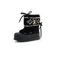 LOUIS VUITTON SUEDE SHEARLING POLAR FLAT HALF BOOTS