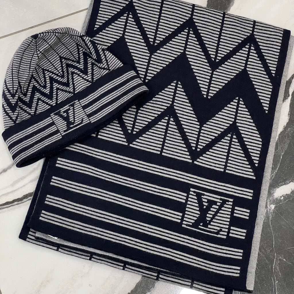 LOUIS VUITTON KARAKOSTRIP WOOL CASHMERE LV SCARF