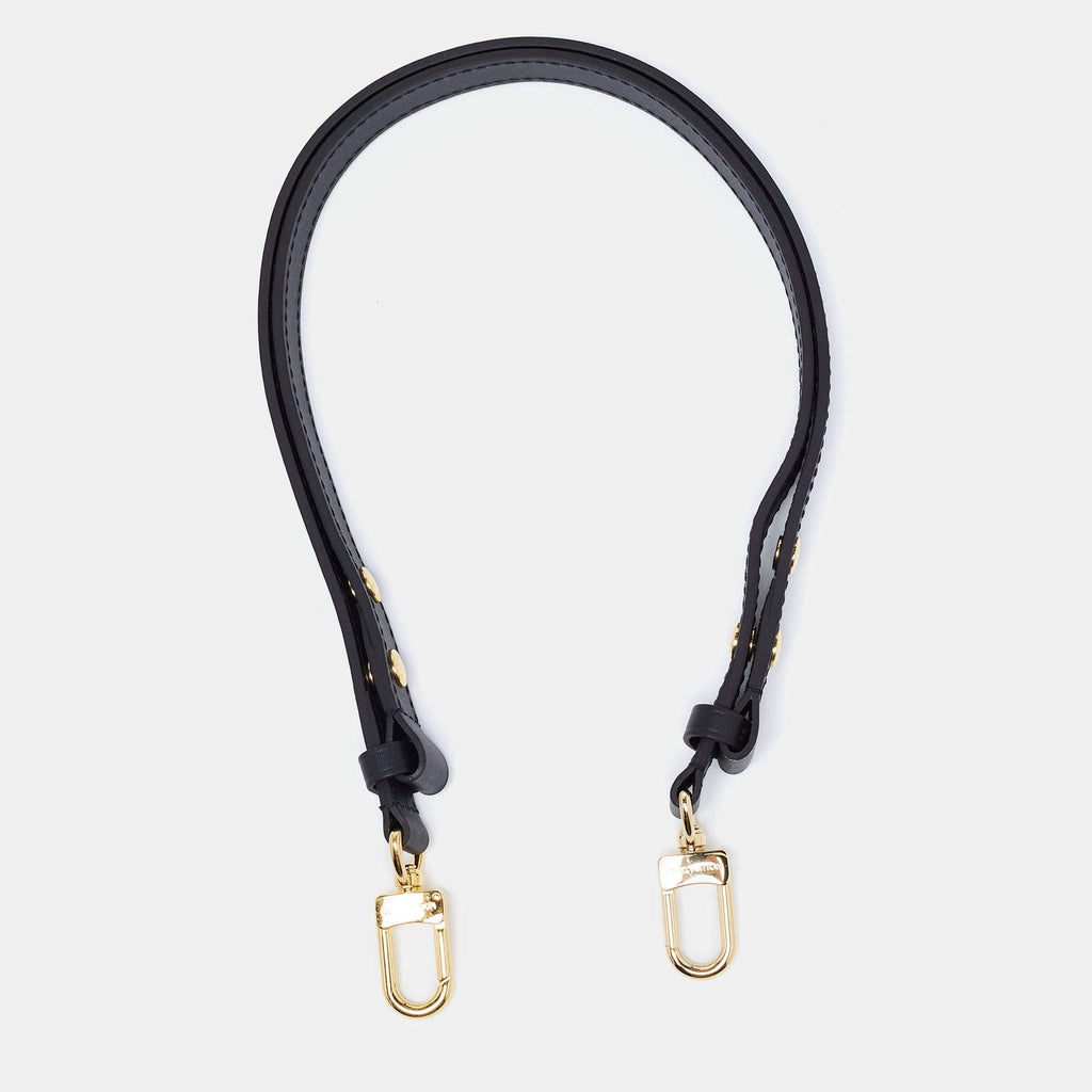 LOUIS VUITTON BLACK LEATHER ADJUSTABLE SHOULDER BAG STRAP