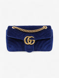 Gucci GG Marmont Midnight Blue Velvet Small
