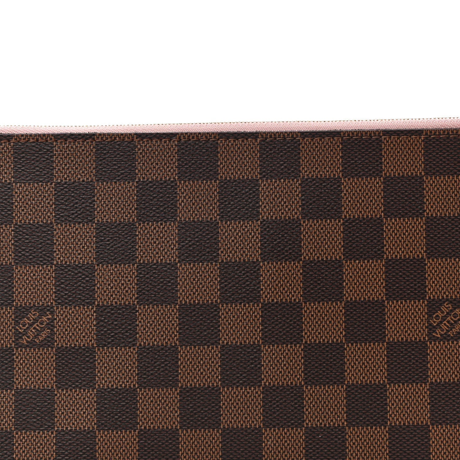 LOUIS VUITTON Damier Ebene Neverfull MM GM Pochette Rose Ballerine