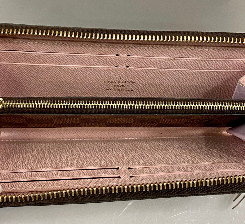 LOUIS VUITTON PORTEFEUILLE CLÉMENCE WALLET DAMIER EBENY ROSE BALLERINE