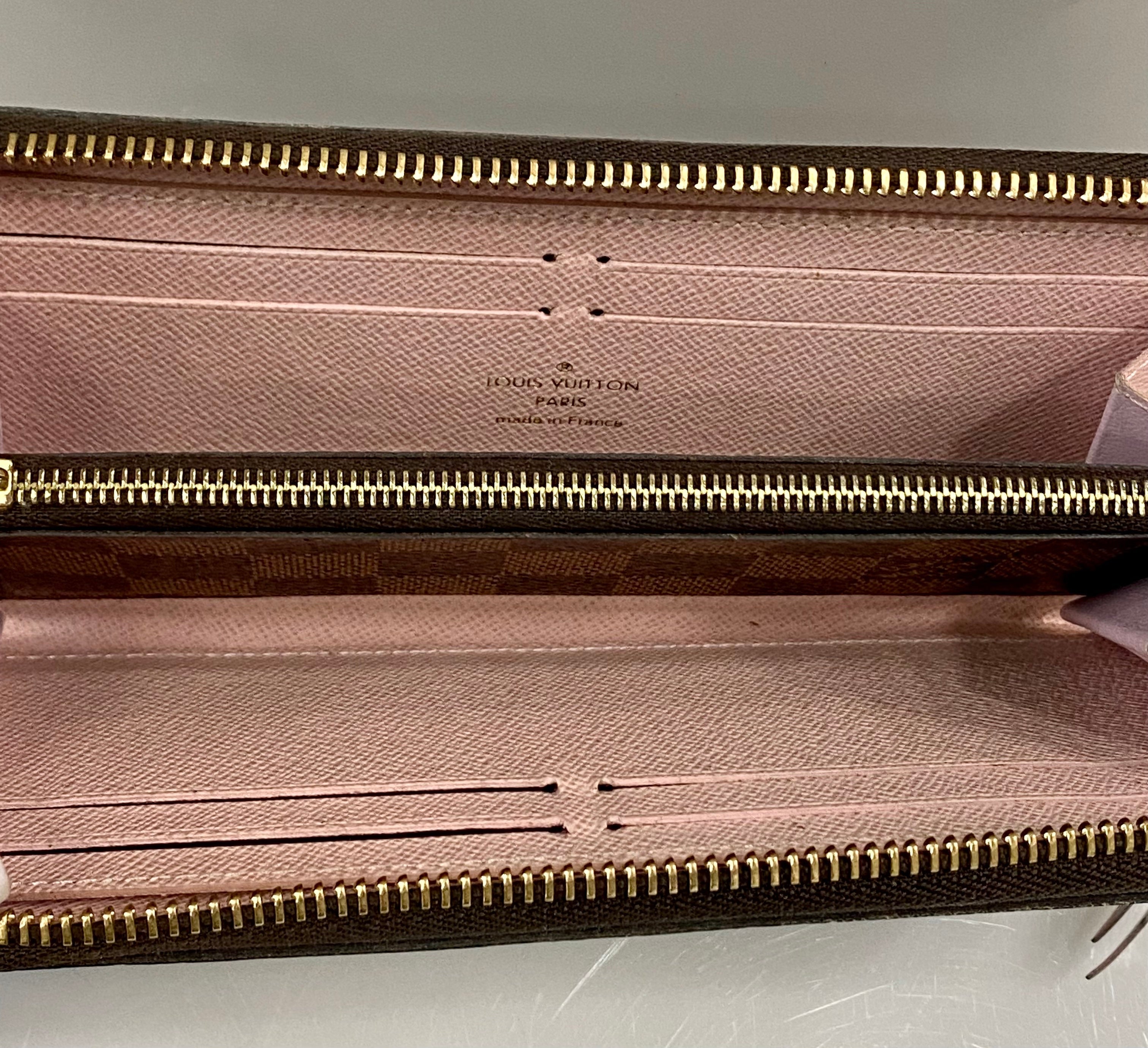 LOUIS VUITTON PORTEFEUILLE CLÉMENCE WALLET DAMIER EBENY ROSE BALLERINE