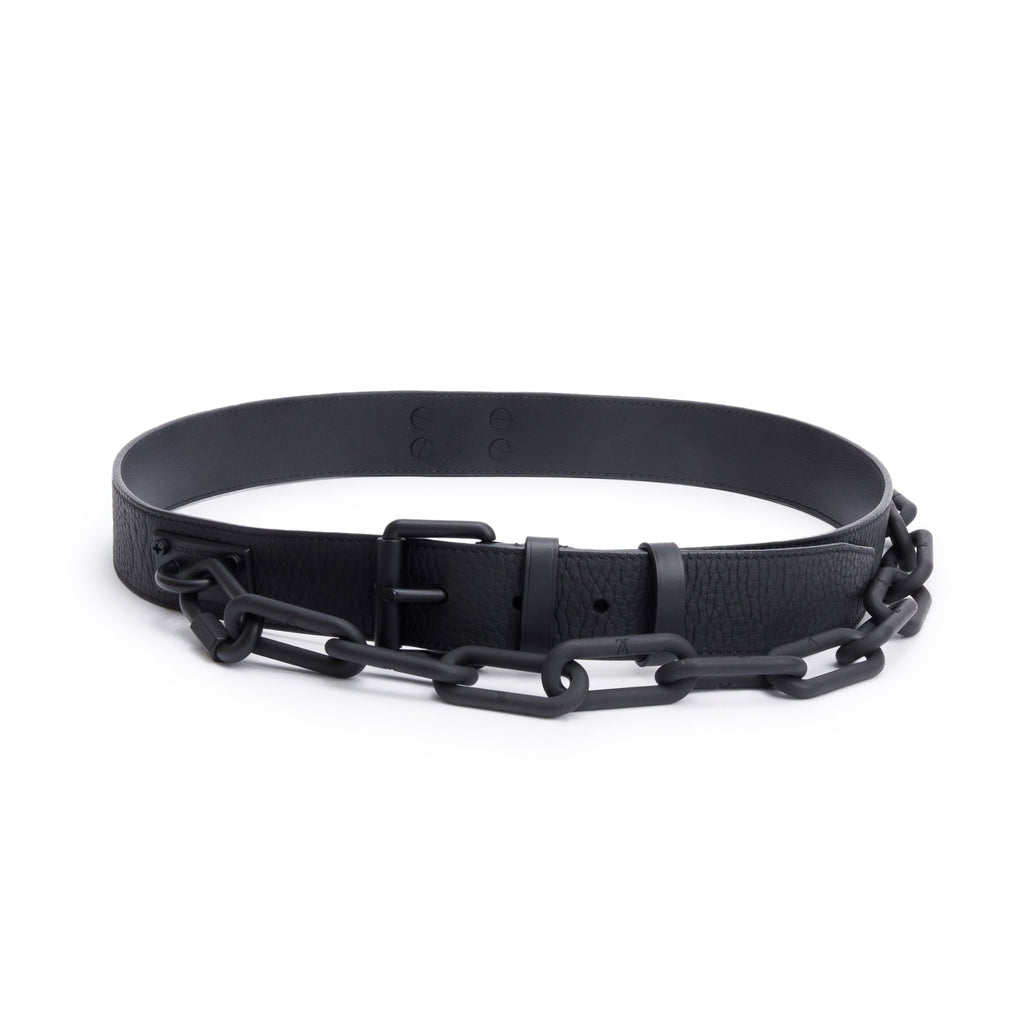 Louis Vuitton Monogram Taurillon Leather Signature Chain 35 MM Belt, Size 85 34 w/ Box