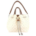 Louis Vuitton Crème Beige and Brown Mahina Perforated Calfskin Leather Girolata Two Way Shoulder Bag