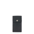 Louis Vuitton Porte Cles Badge Ardoise Black Taiga Leather Key Pouch