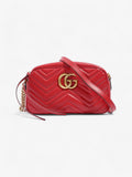 Gucci Marmont Zip Red Matelasse Leather Small