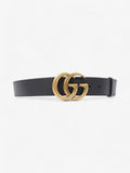 Gucci GG Marmont 2015 Re-Edition Wide Belt Black / Gold Leather 95cm / 38"