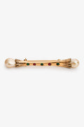 Pre-Loved Chanel™ Gold-Tone Crystal Pearl Bar Brooch