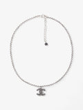 Chanel CC Necklace Silver Tone Base Metal