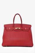 Hermès 2010 Red Clemence Birkin 35