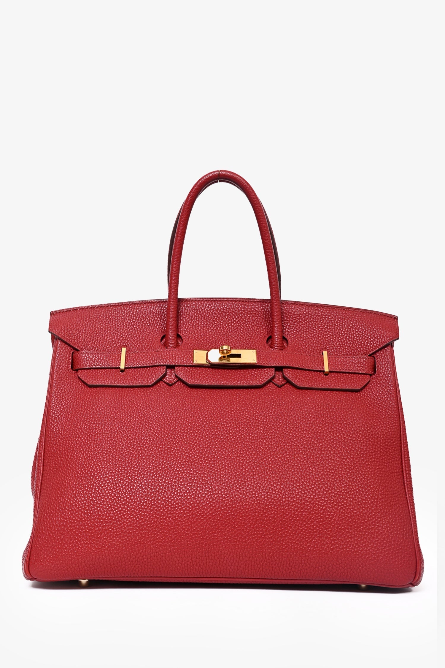 Hermès 2010 Red Clemence Birkin 35