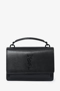 Saint Laurent Black Monogram 'Sunset' Wallet On Chain