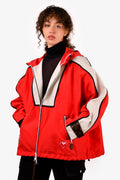 Louis Vuitton Red/White Nylon Monogram Zippered Jacket Size 40