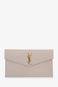 Saint Laurent Beige Grain De Poudre Uptown Pouch