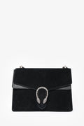 Gucci Black Suede Medium Dionysus Chain Shoulder Bag