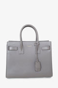Saint Laurent Grey Leather Small Sac de Jour Top Handle with Strap